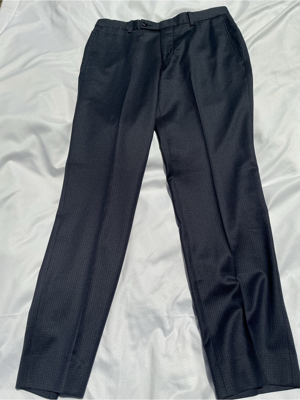 Ted Baker JAY CT Wool Dress Pants Mens 31 Blue Gray Charcoal Sharkskin Tailored